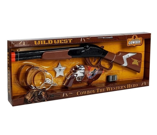 Cowboy Set Lever Action Rifle Colt Revolver Sheriff Badge