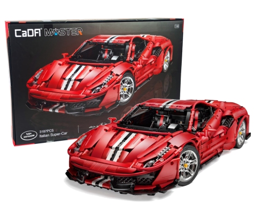 Red sports car construction blocks 3187 elements