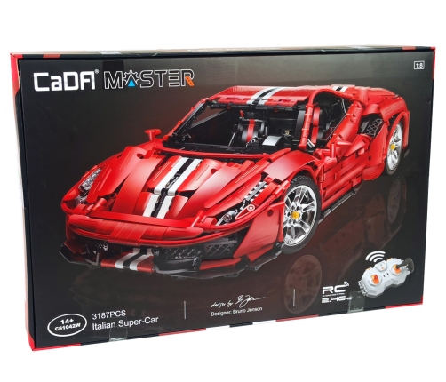 Red sports car construction blocks 3187 elements