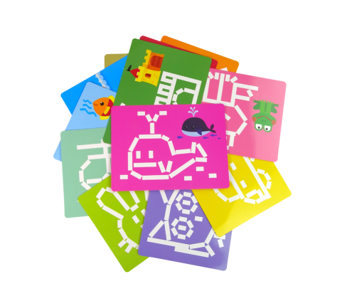 Creative Jigsaw Card Set from Pattern Wooden Blocks