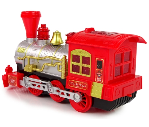 Christmas Locomotive Lights Sound Red Battery Operated