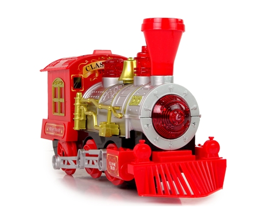 Christmas Locomotive Lights Sound Red Battery Operated