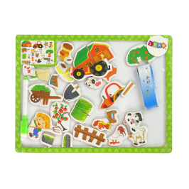 Educational two-sided whiteboard 2in1 Magnetic Farm Puzzle