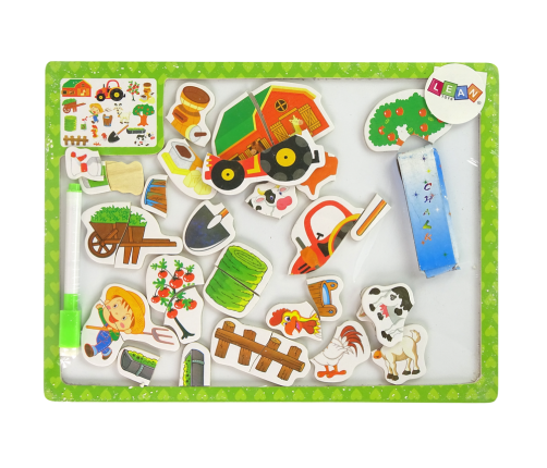 Educational two-sided whiteboard 2in1 Magnetic Farm Puzzle