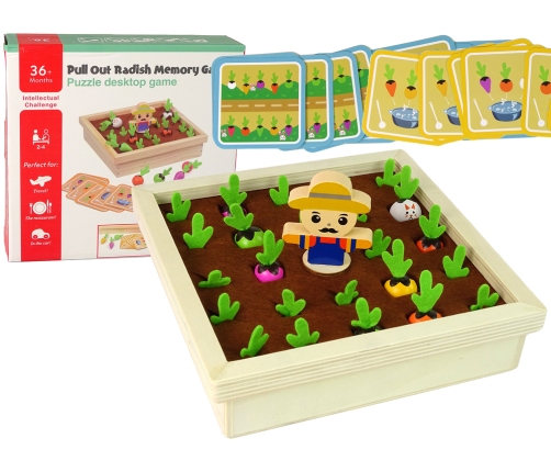 Wooden Memory Game Pull out the Radish Cards