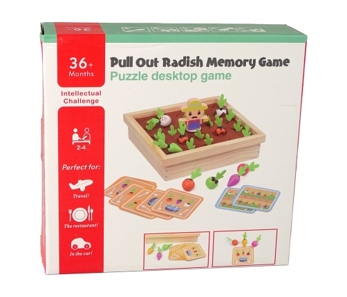 Wooden Memory Game Pull out the Radish Cards