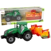 Green Tractor with Orange Cultivator for Kids