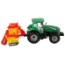 Green Tractor with Orange Cultivator for Kids