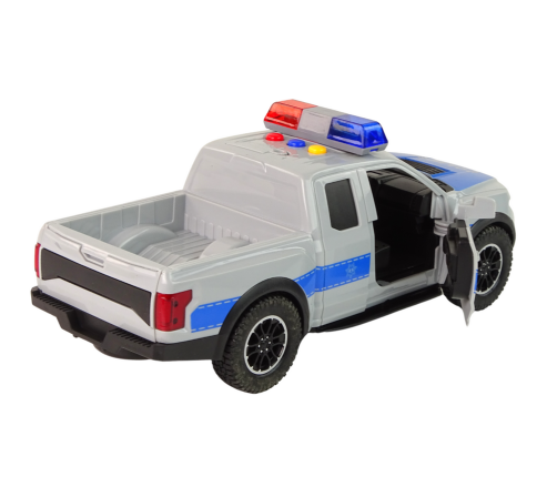 Off-Road Vehicle Police Gray Opening Door Sound Light