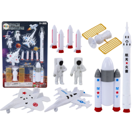 Set of Space Figures Astronauts Rockets 11 Pieces