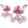 Doll Stroller Large Wheels Foldable Pink Patterns