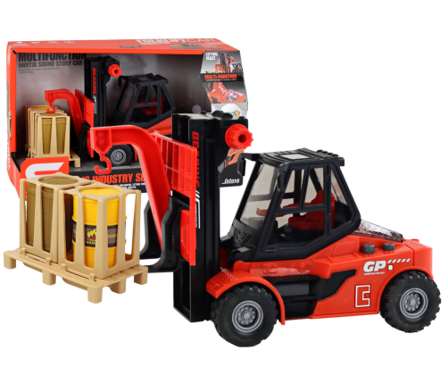 Red Forklift 1:16 Moving Forks Sounds Lights