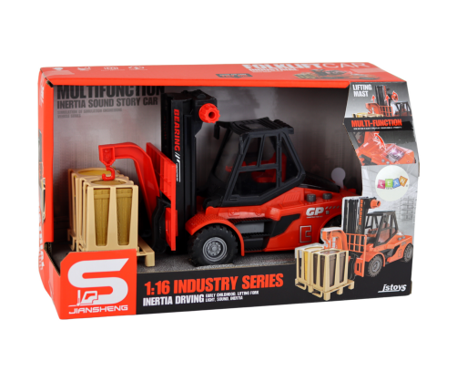 Red Forklift 1:16 Moving Forks Sounds Lights