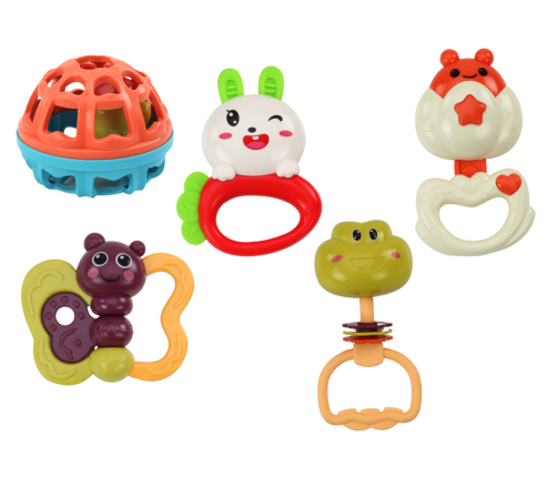 Rattle Toy Set for Toddlers in a Box 5 Pcs