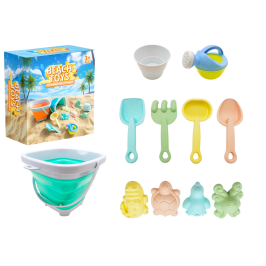 Sand Toy Set Foldable Turquoise Bucket 11 El