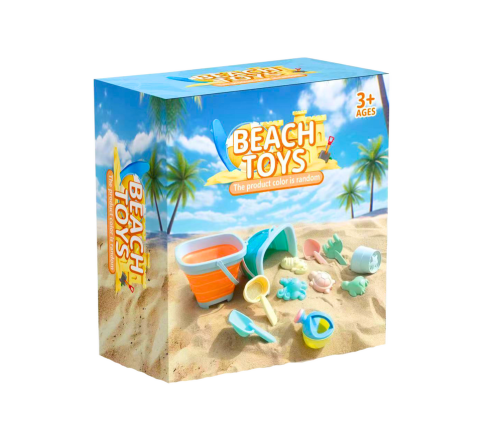 Sand Toy Set Foldable Turquoise Bucket 11 El