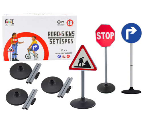 Educational Set Large Road Signs 76cm 3 Pcs