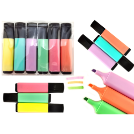 Highlighter Pen Set Pastel Colors 6pcs.