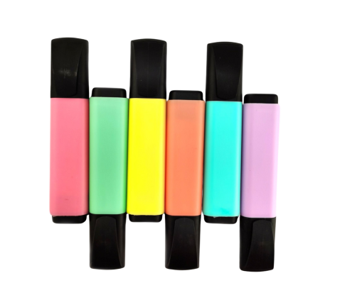 Highlighter Pen Set Pastel Colors 6pcs.