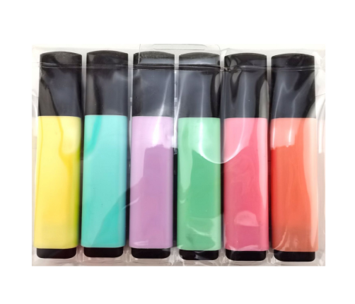 Highlighter Pen Set Pastel Colors 6pcs.