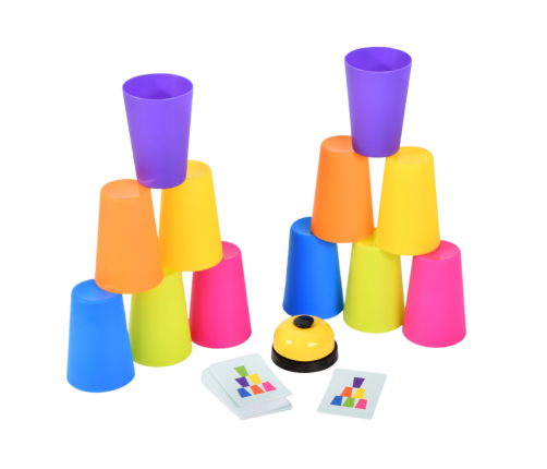 Arcade Game Stacking Cups Cards Bell