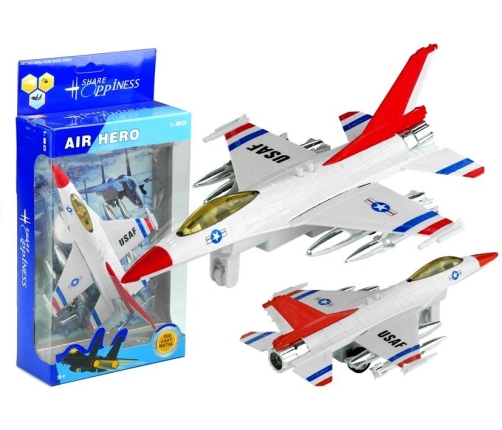 USAF White Plane Jet Rides Lit Game 1:80