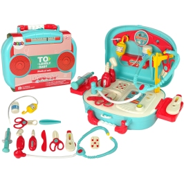 Little Doctor Set Turquoise Suitcase Stethoscope Scissors