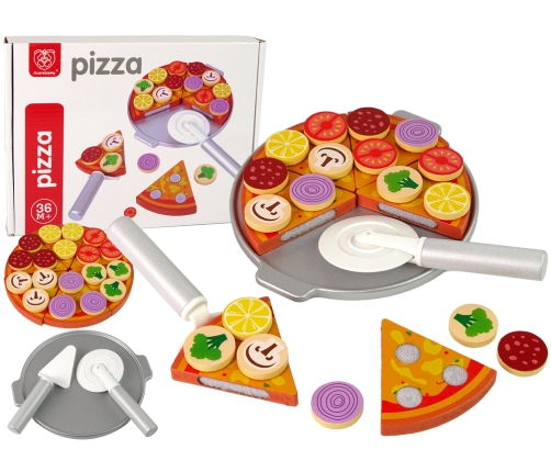 Pizza Set Wooden Jigsaw Puzzle Velcro Accessories