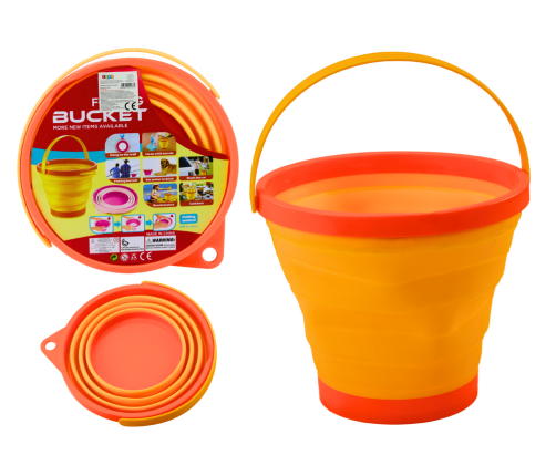 Universal Foldable Silicone Bucket, Orange