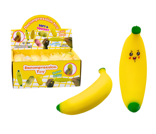 Banana Squishy Stretchy Rubber Yellow