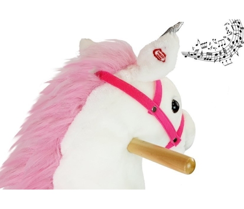 Running Horse Unicorn White Sounds Moves Snout Tail 74 cm