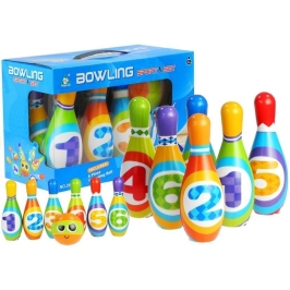 6 Foam Bowling Pins + Bowling Ball