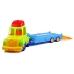 Set of vehicles Police Fire Engine Auto Transport Trailer Unscrewing