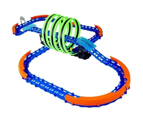 Racing Track Glowing in the Dark with Loops and Remote-Controlled Car