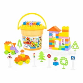 Building Blocks Bucket 84 Pieces Windows Doors Vehicles 37213