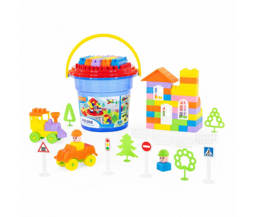 Building Blocks Bucket 84 Pieces Windows Doors Vehicles 37213