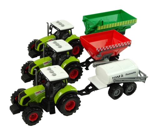 Three Tractor Trailer Sprayer Farm Tractor Set