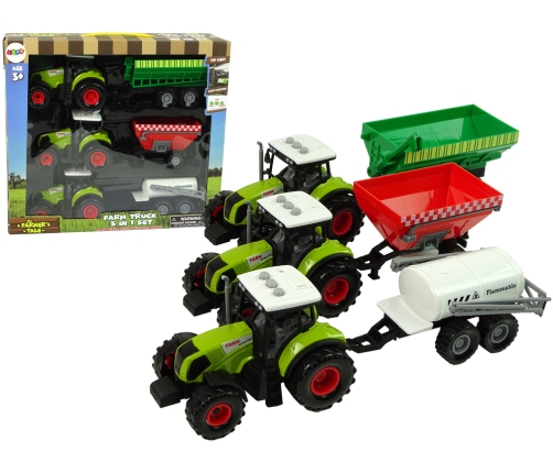 Three Tractor Trailer Sprayer Farm Tractor Set