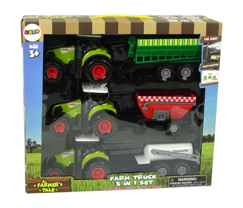 Three Tractor Trailer Sprayer Farm Tractor Set