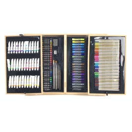 Large Professional Painting Set in a wooden carrying case 174 pieces