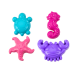 Sea Sand Molds 4 Pieces Crab Turtle Starfish Pink Horse