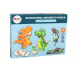 A set of educational magnetic puzzles with dinosaurs