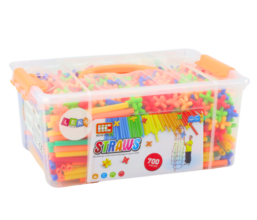 Set of Straws for 3D Construction in a Box Colorful 800 pcs