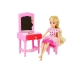 Doll + Furniture Set Bed Wardrobe Dressing table