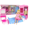 Doll + Furniture Set Bed Wardrobe Dressing table