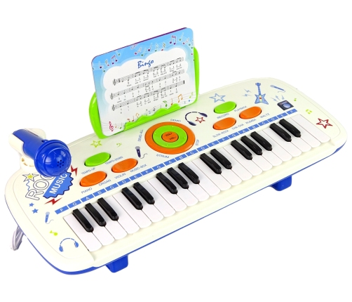 Electric Piano Keyboard for Kids Blue USB MP3 notes