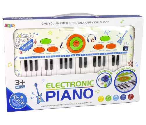 Electric Piano Keyboard for Kids Blue USB MP3 notes