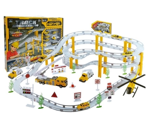 Multi Level Racing Track Parking With Accessories 10 Vehicles Cars Included