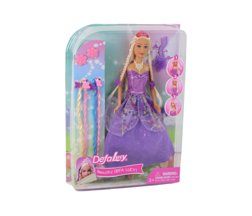 Princess Doll Purple Dress Set of Braids Extensions