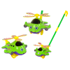 Happy Plane Pusher Stick Bell Green